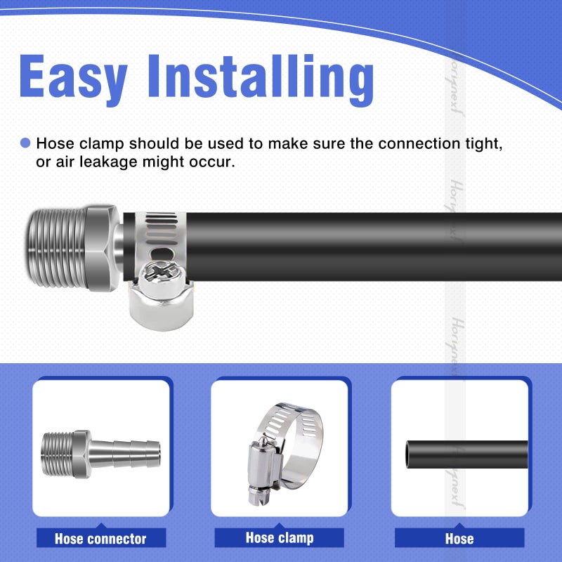 Horiznext 304 Stainless Steel 1/2" Barb Hose to 1/2 NPT Home Brew pipe barbed nipple Fitting. Pack of 4 - Image 3